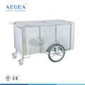 AG-SS069 moderno metal 3 piezas de hospital mueble carro de acero inoxidable